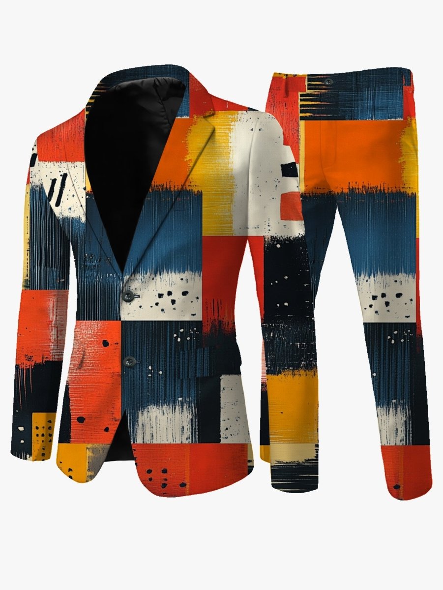 Men's casual skinny fit suit from SHOWLU FASHION, featuring a long sleeve jacket and matching pants for stylish everyday wear.