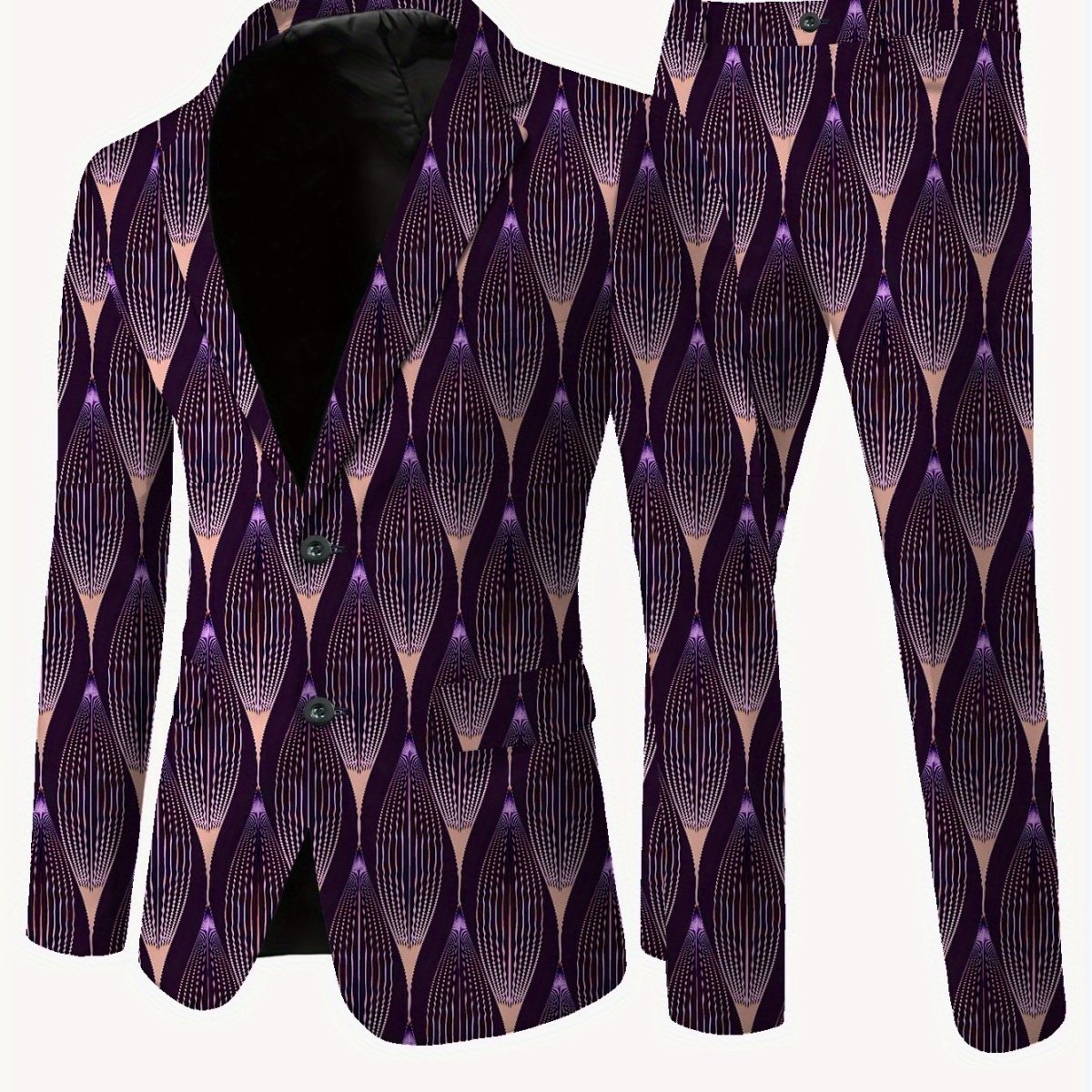 Men's casual skinny fit suit by SHOWLU FASHION, featuring a lapel jacket and matching pants, suitable for stylish everyday wear.