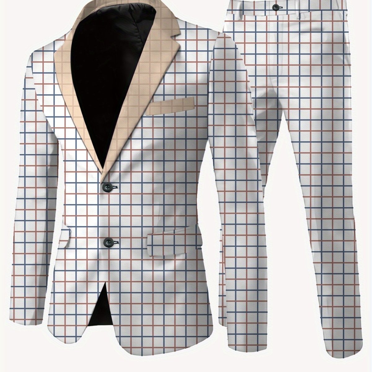 Men's casual skinny fit suit by SHOWLU FASHION STORE, featuring a lapel jacket and matching pants in a stylish design.