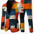 Men's casual skinny fit suit set by SHOWLU FASHION, includes long sleeve jacket and matching trousers, stylish and modern design.