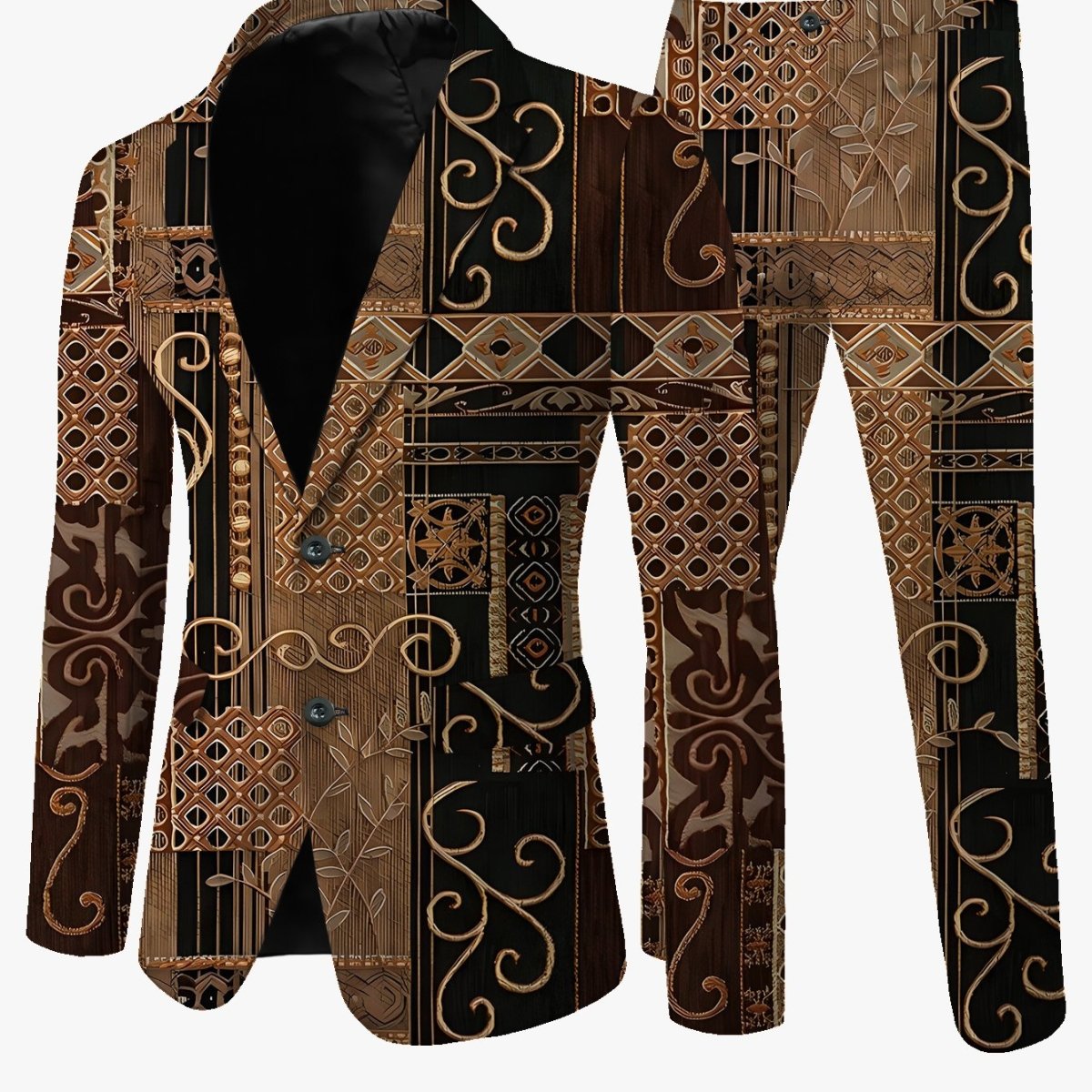 Men's casual skinny fit suit with lapel jacket and matching pants, stylish and modern fashion look by SHOWLU FASHION STORE.