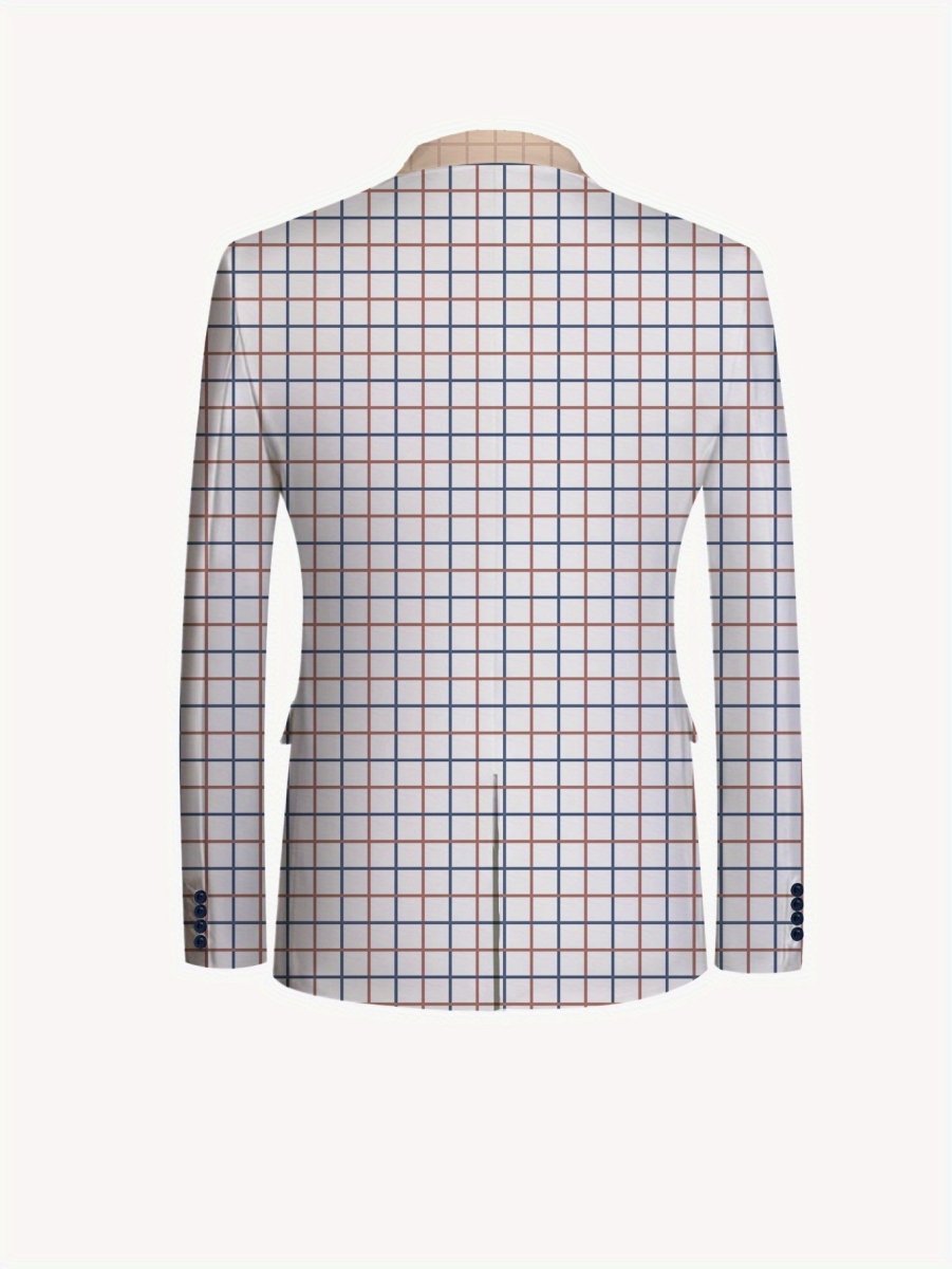 Showlu men's casual skinny fit suit with lapel jacket and matching pants, stylish and tailored for a modern look.