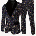 Men's casual skinny fit suit with lapel jacket and matching pants, stylish fashion look by SHOWLU FASHION STORE.