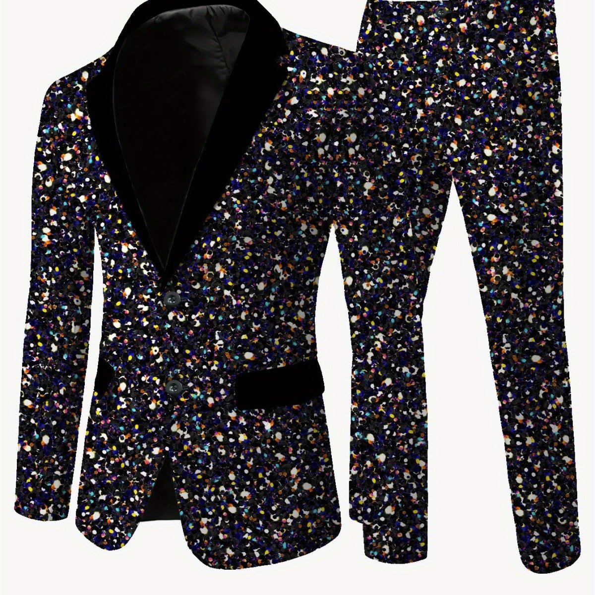 Men's casual skinny fit suit with lapel jacket and matching pants, stylish fashion look by SHOWLU FASHION STORE.