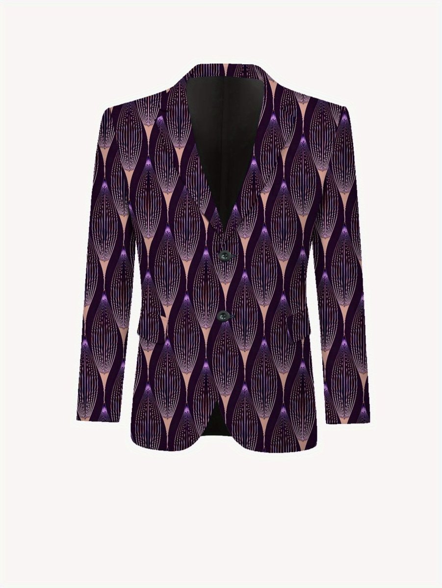 Showlu Fashion men's casual suit featuring a skinny fit lapel jacket and matching pants, stylish and modern for everyday wear.