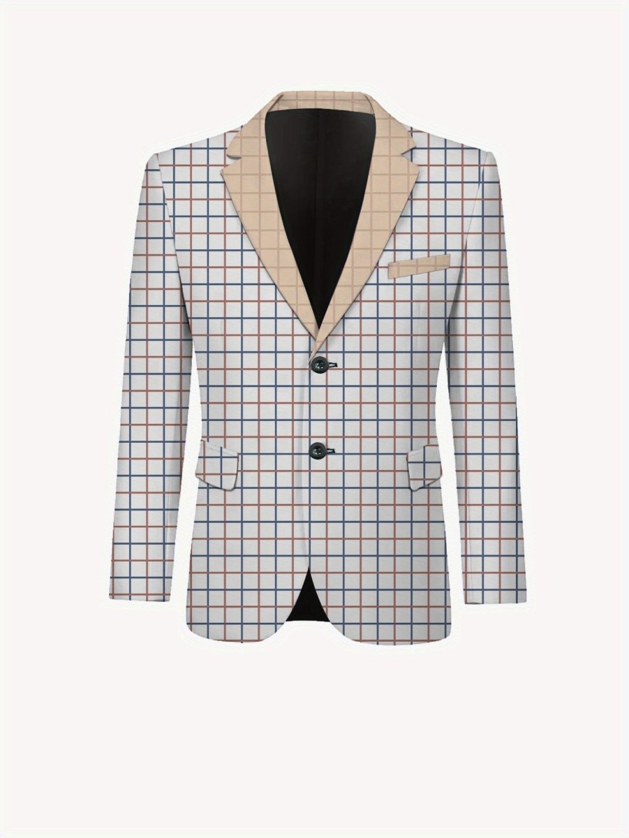 Men's casual skinny fit suit by SHOWLU FASHION STORE, featuring a lapel jacket and matching pants in a stylish, modern design.