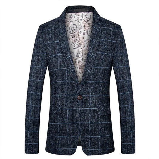 Men's Suit Coat Business Casual Small Suit Spring And Autumn New Professional Clothes Formal Men's Top Fashion Plaid Dress - SHOWLU FASHION STORE
