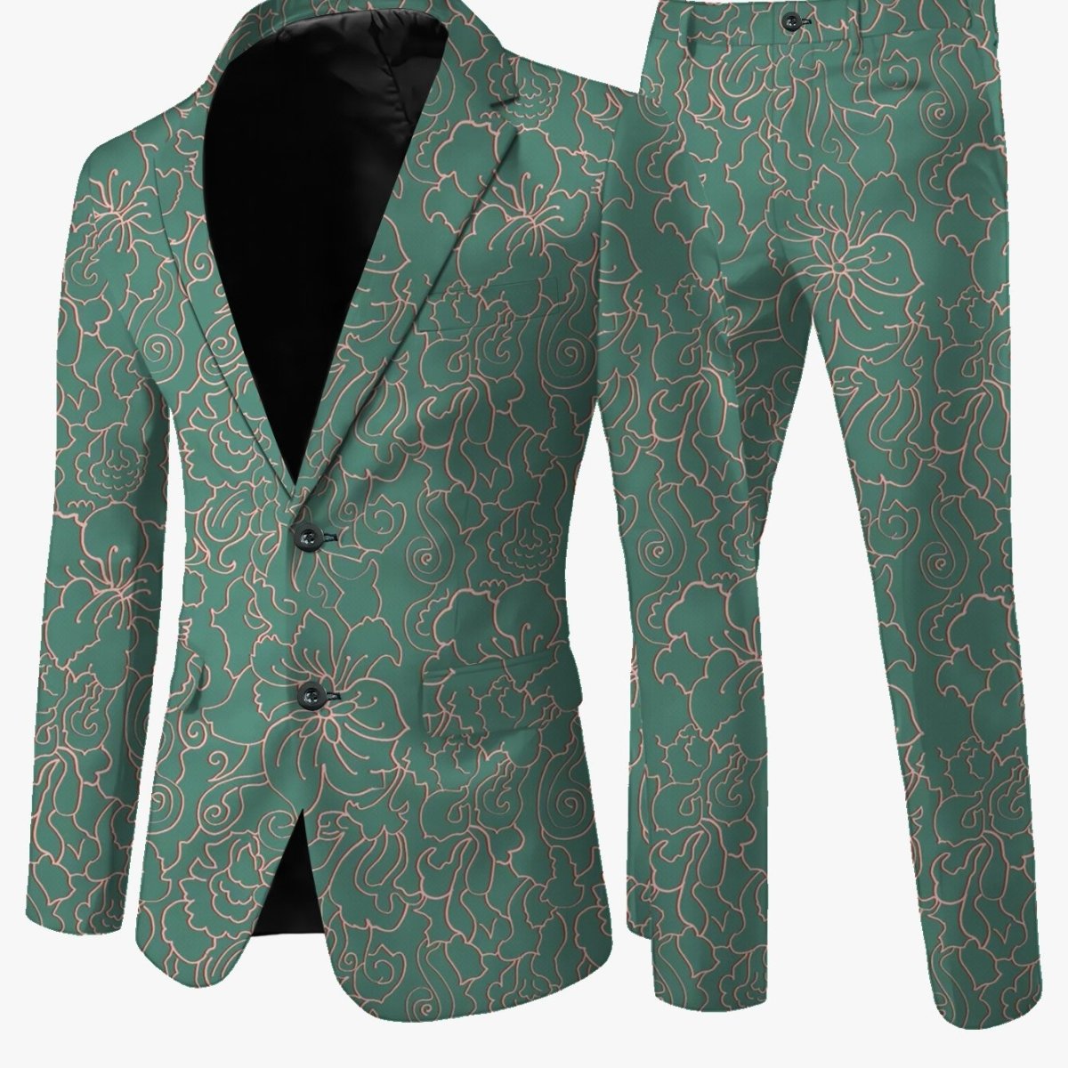 Men's casual skinny fit suit set with woven lapel, stylish and modern by SHOWLU FASHION. Perfect for smart-casual occasions.