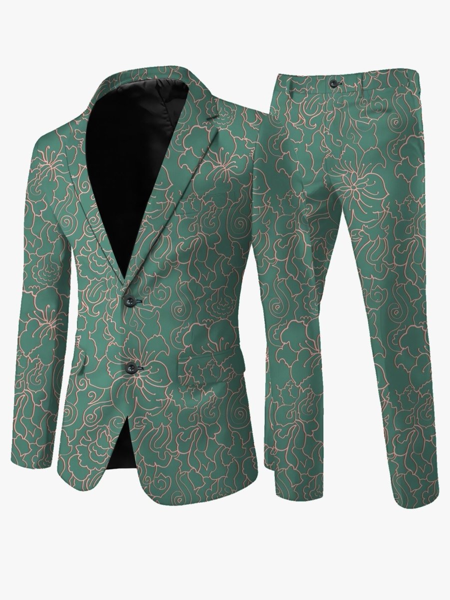 Men's casual skinny fit suit set with woven lapel, stylish and modern, from SHOWLU FASHION, perfect for smart casual occasions.