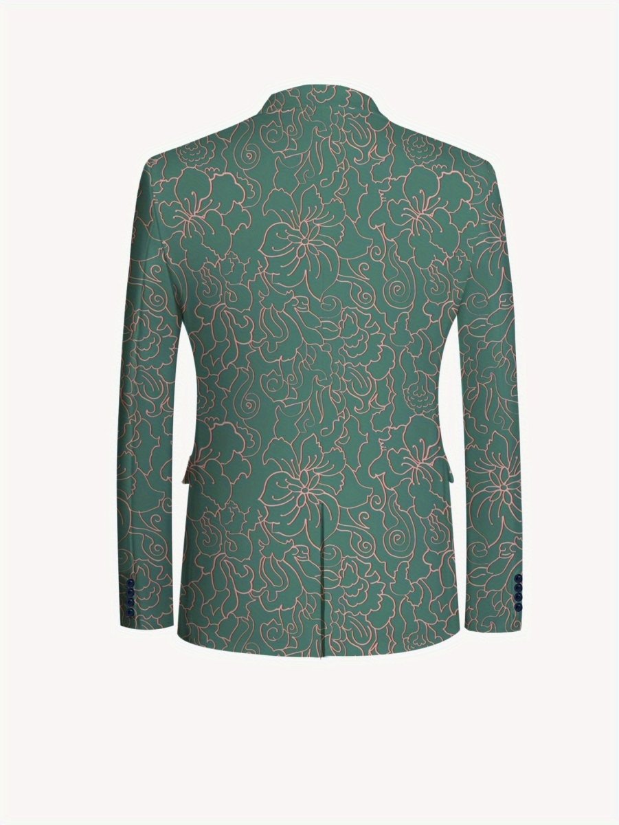 Mens casual skinny fit woven lapel suit set by SHOWLU FASHION, stylish and modern for everyday or semi-formal occasions.