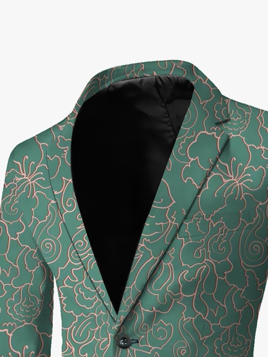 SHOWLU FASHION men's casual skinny fit suit set with woven lapel, stylish and modern for a polished look