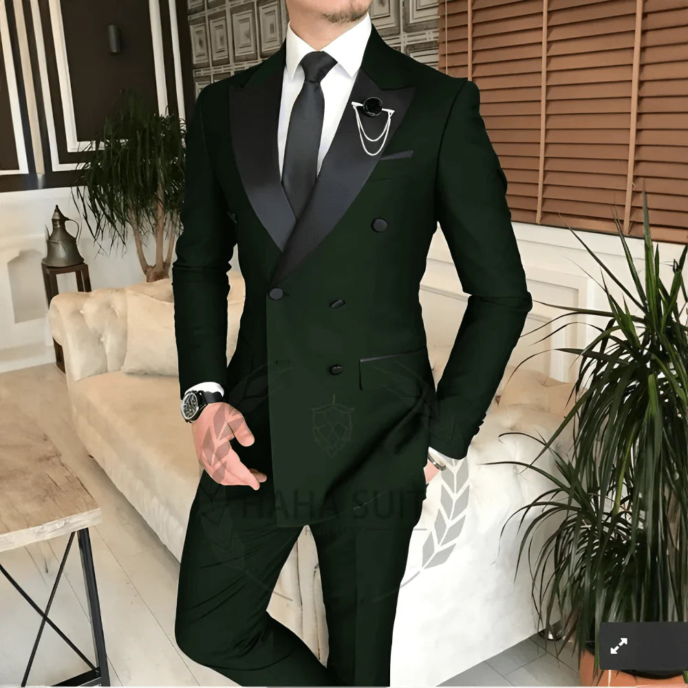 Men's tailored 2-piece wedding suit by SHOWLU FASHION, featuring a polyester tuxedo for groom or formal occasions.