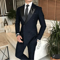 Men's tailored 2-piece wedding suit by SHOWLU FASHION STORE, featuring a polyester tuxedo for groom or best man occasions.