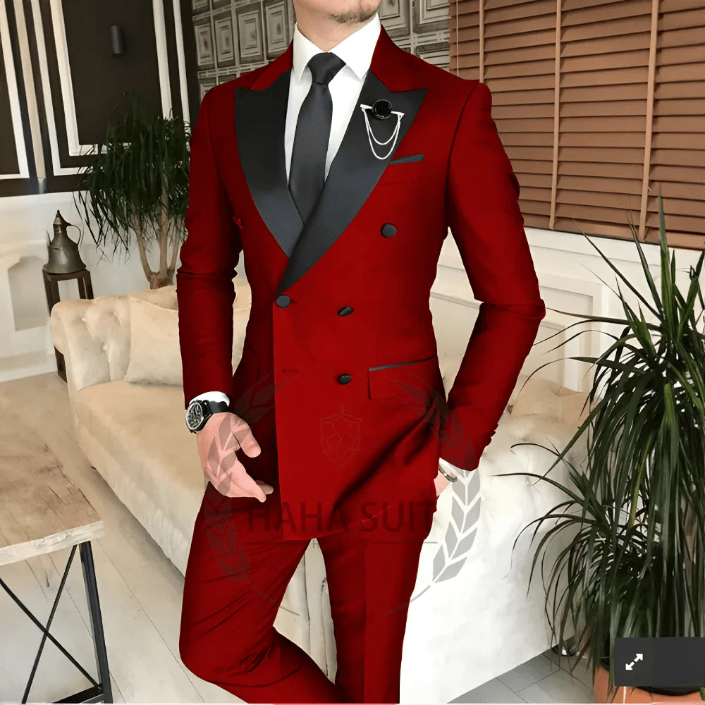 Men's tailored wedding suit by SHOWLU FASHION STORE, 2-piece polyester tuxedo for groom or formal occasions.