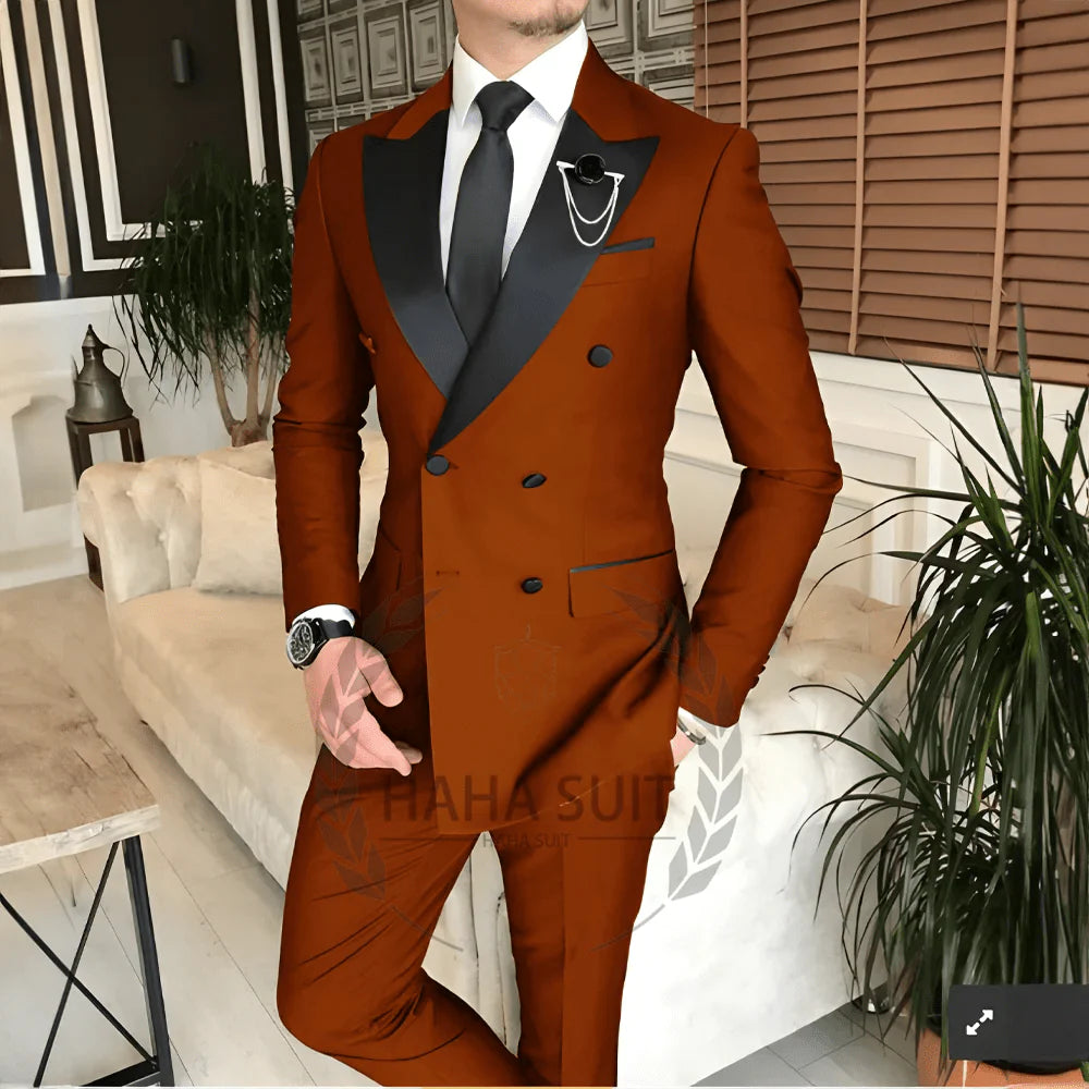 Men's tailored 2-piece wedding suit by SHOWLU FASHION STORE, featuring a polyester tuxedo perfect for grooms and formal occasions.