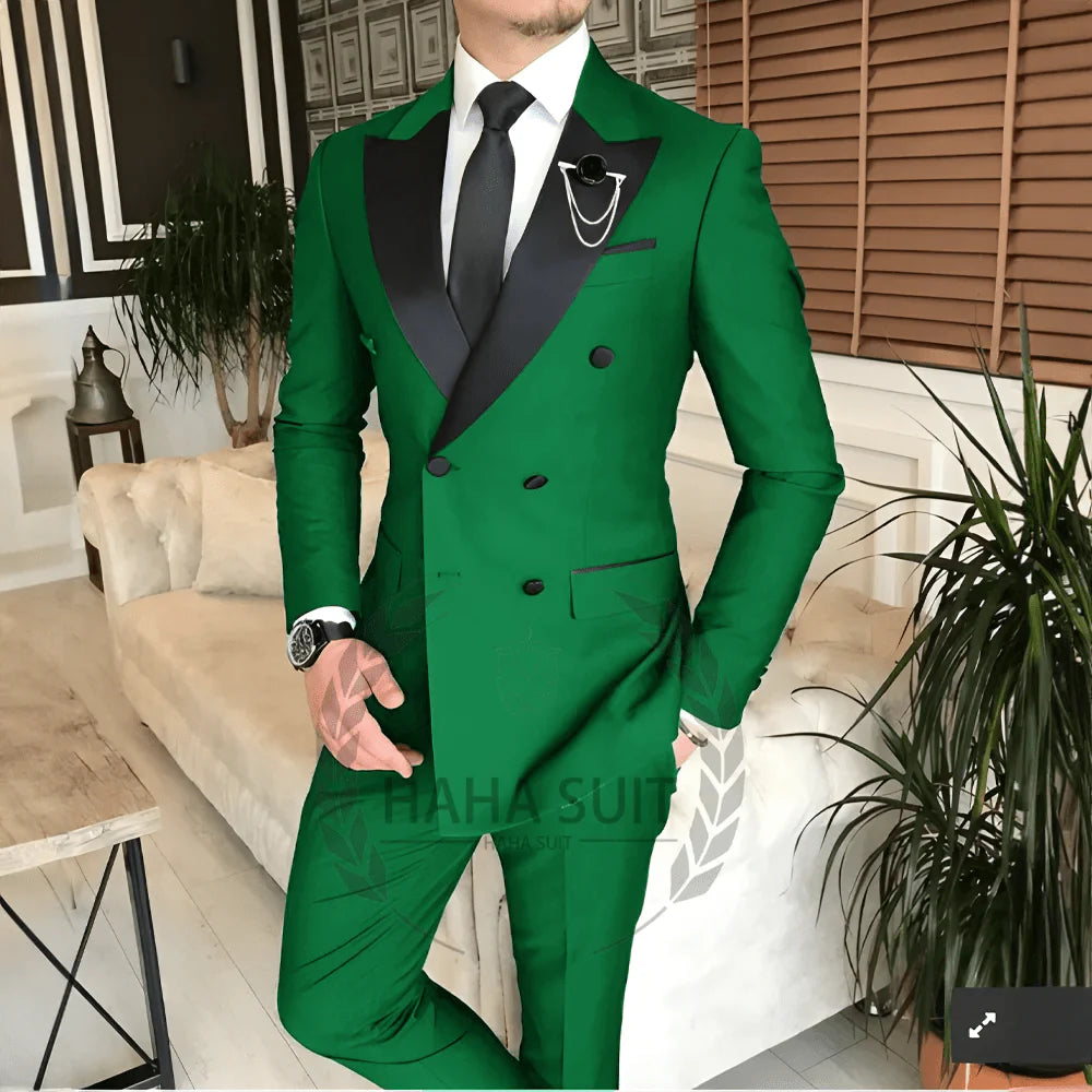 Men's tailored 2-piece wedding suit by SHOWLU FASHION STORE, featuring a polyester groom tuxedo for formal occasions and weddings.