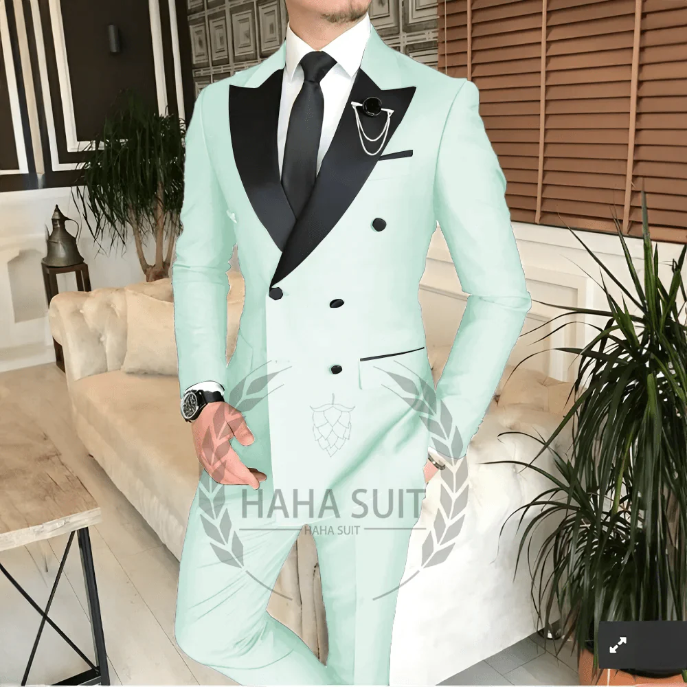Men's tailored 2-piece wedding suit by SHOWLU FASHION STORE, featuring polyester fabric, ideal for groom, best man, or formal occasions.