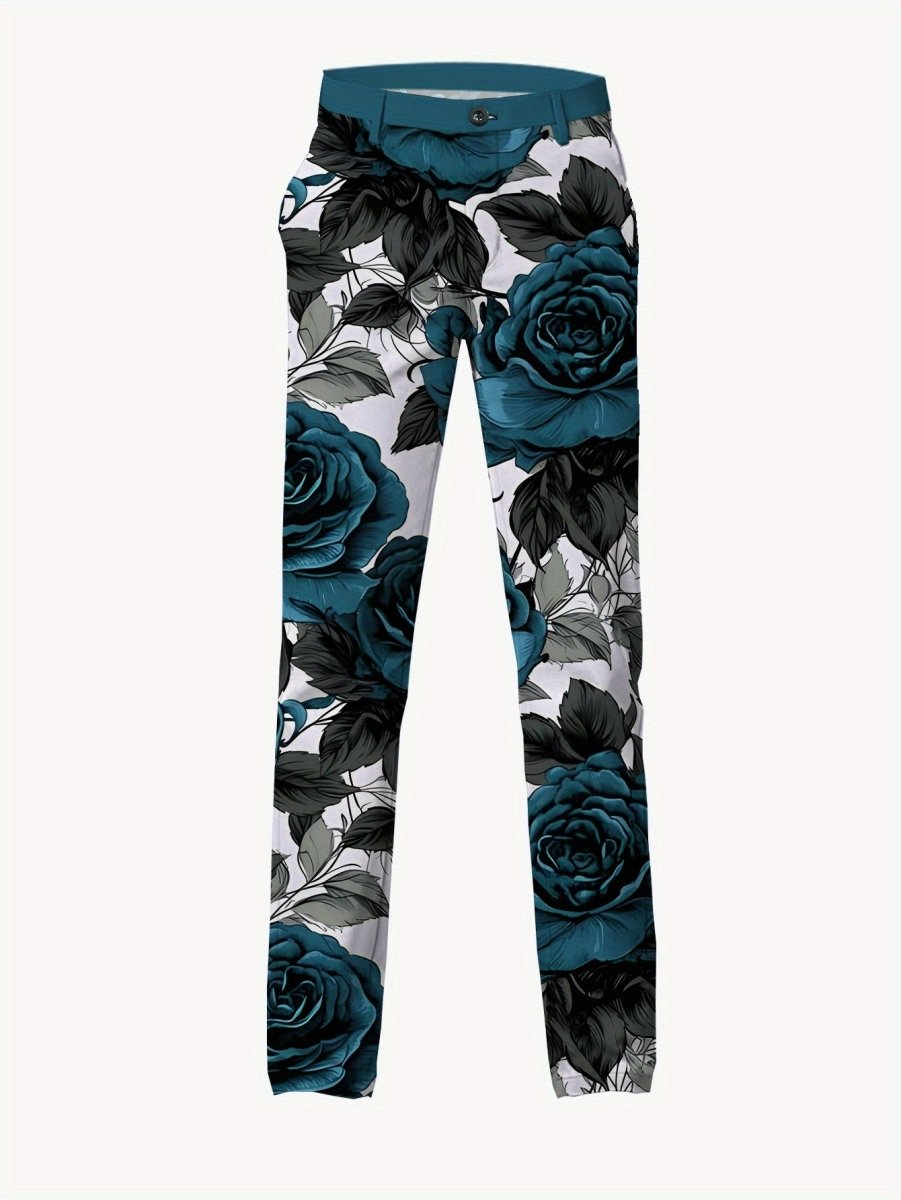 SHOWLU men's casual suit and trousers set featuring iron-free, skinny fit design with label details and premium fabric.