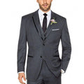 Men's white satin tuxedo with slim fit, 3-piece design including blazer, vest, and pants for wedding or formal occasions.
