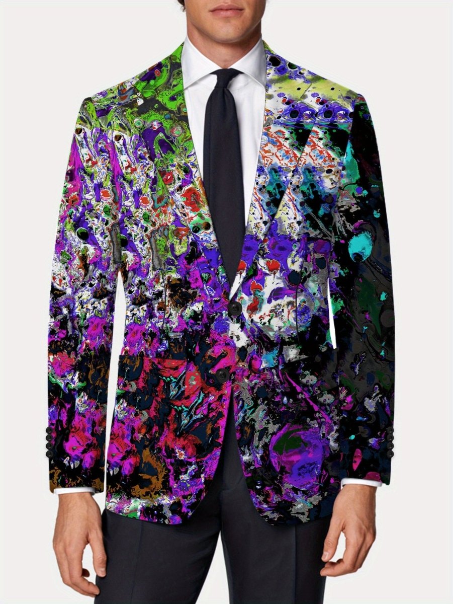 Men's SHOWLU American Style Casual Suit Jacket in polyester with slim fit, lapel collar, button details, and all-season woven fabric.