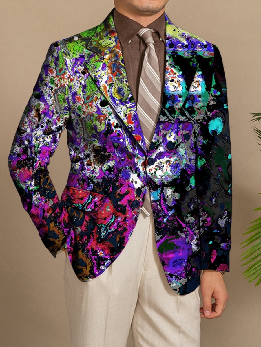 Men's SHOWLU American style casual suit jacket, polyester with slight stretch, lapel collar, regular fit, all-season woven fabric.