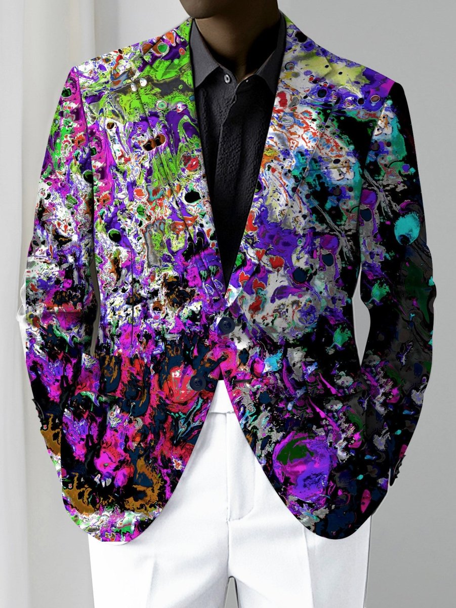 Men's SHOWLU American style casual suit jacket with skinny fit, polyester fabric, lapel collar, button detail, all-season wear