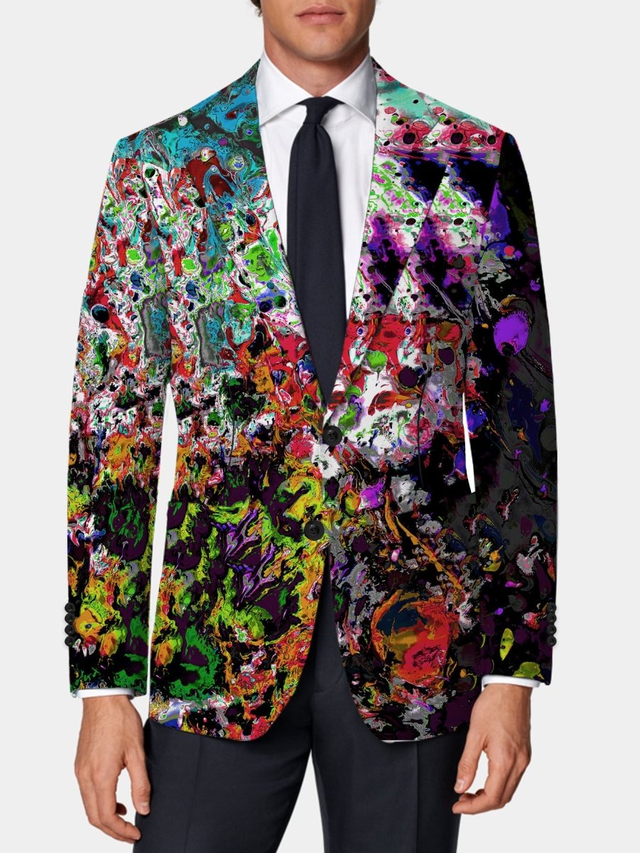 Men's SHOWLU American Style casual suit jacket in polyester with skinny fit, lapel collar, button details, suitable for all seasons.