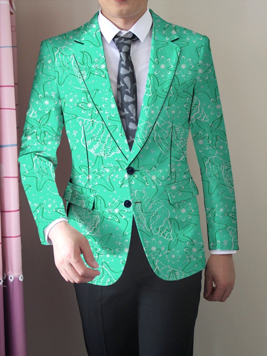 Men's casual blazer by SHOWLU FASHION, lightweight polyester jacket with lapel collar, button details, and regular fit for all seasons.