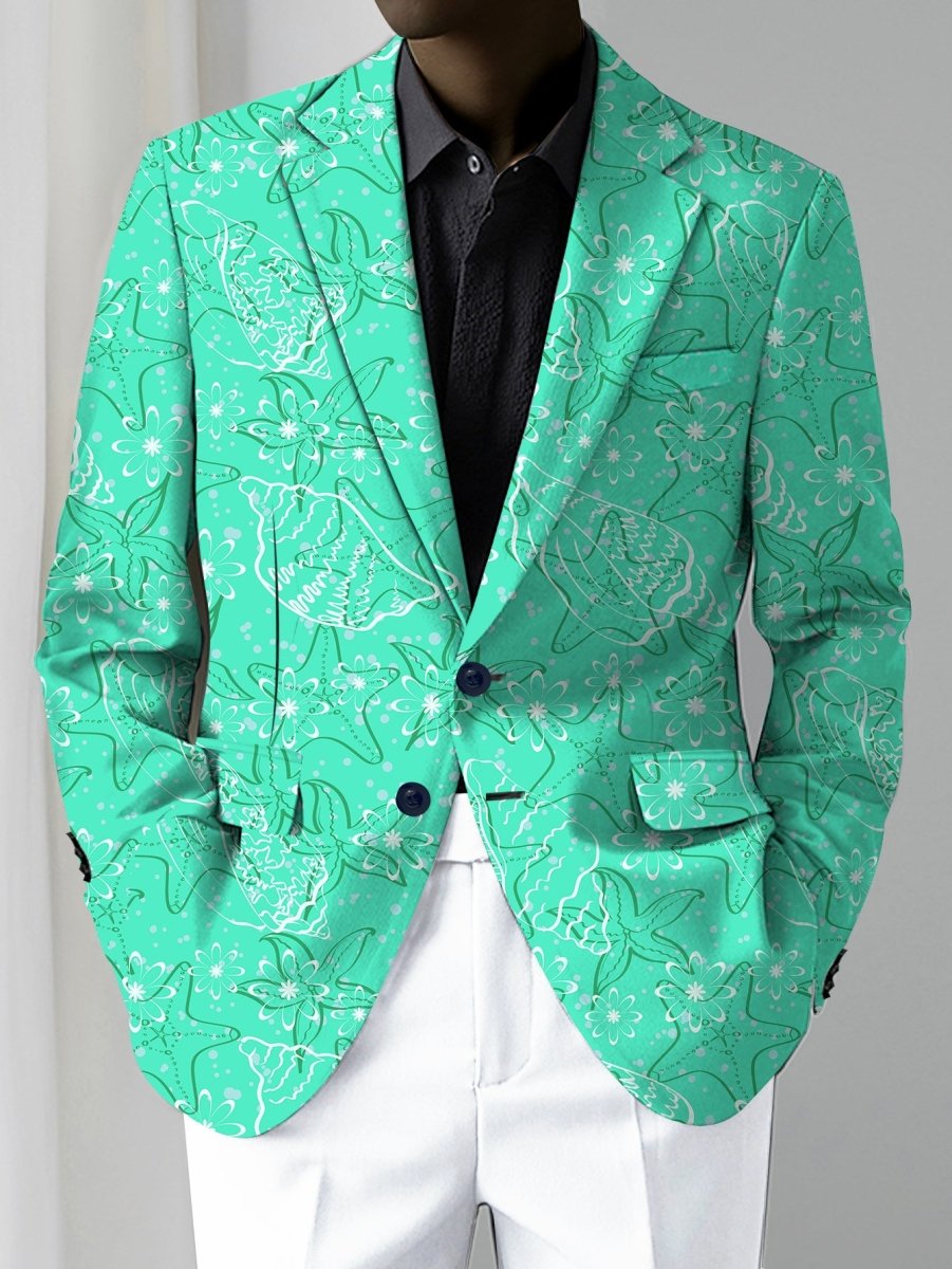 Men's casual blazer by SHOWLU FASHION, polyester jacket with lapel collar, button detail, regular fit, lightweight woven fabric.