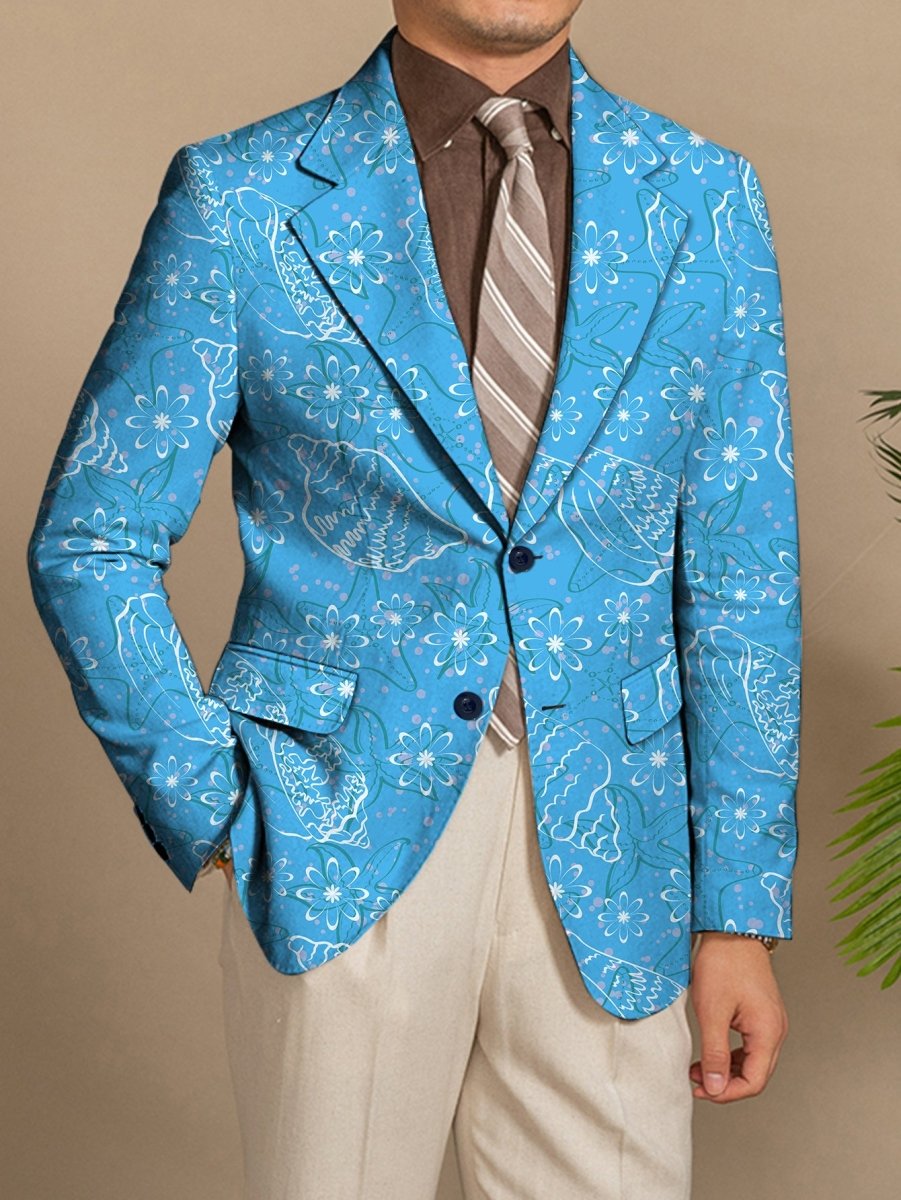 Men's casual blazer from SHOWLU FASHION, lightweight polyester jacket with lapel collar, button details, and regular fit for all seasons.