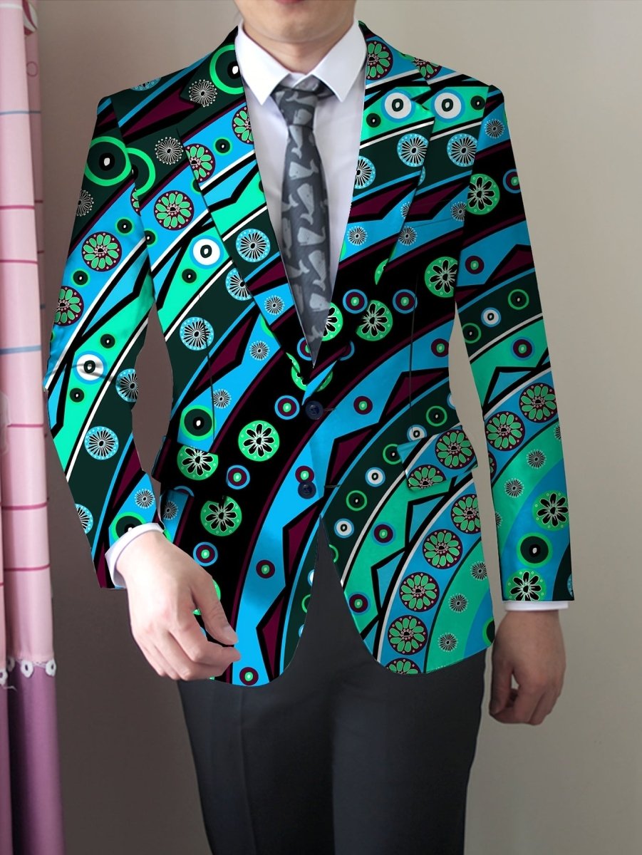 Men's SHOWLU FASHION skinny fit polyester blazer with mature lapel, woven fabric, button detail, all-season, regular fit jacket.