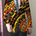 Men's skinny fit polyester blazer with mature lapel, woven fabric, button detail, and all-season design by SHOWLU FASHION STORE.
