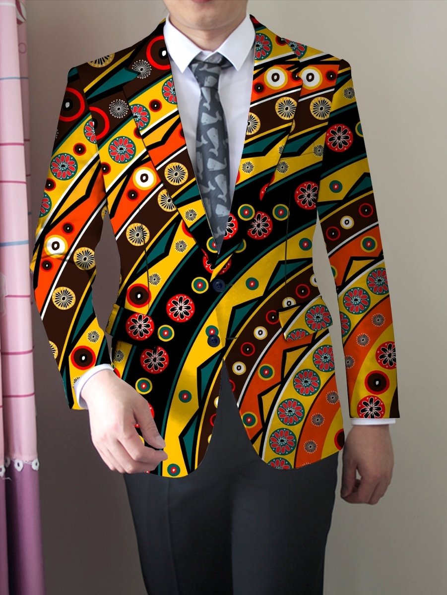 SHOWLU FASHION men's skinny fit polyester blazer with mature lapel, woven fabric, button details, all-season style, regular fit.