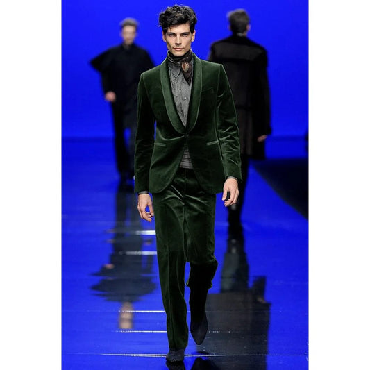 Men's Two Piece Suit Velvet Single Breasted Dress Suits for Man Mens Suits High Quality Men Suit Set Luxury 2023 Elegant Male - SHOWLU FASHION STORE