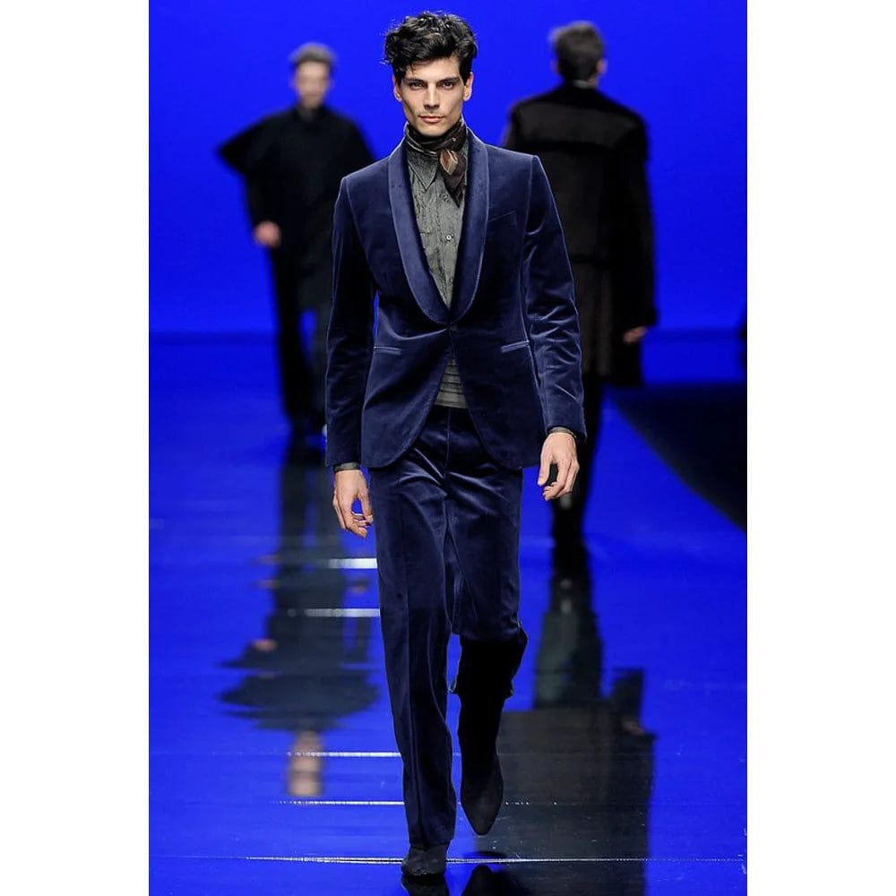 Men's Two Piece Suit Velvet Single Breasted Dress Suits for Man Mens Suits High Quality Men Suit Set Luxury 2023 Elegant Male - SHOWLU FASHION STORE