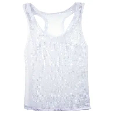 Men's Showlu Mesh Breathable Tank Top, sleeveless fitness vest with large mesh design, ideal for activewear and workout clothing.