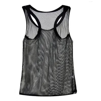 Men's Showlu mesh breathable tank top, sleeveless fitness vest with large mesh design, ideal for active wear and workouts.