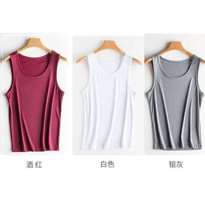 Mesh Hollow out Cool Slim Bottoming Shirt Summer Vest - SHOWLU FASHION STORE