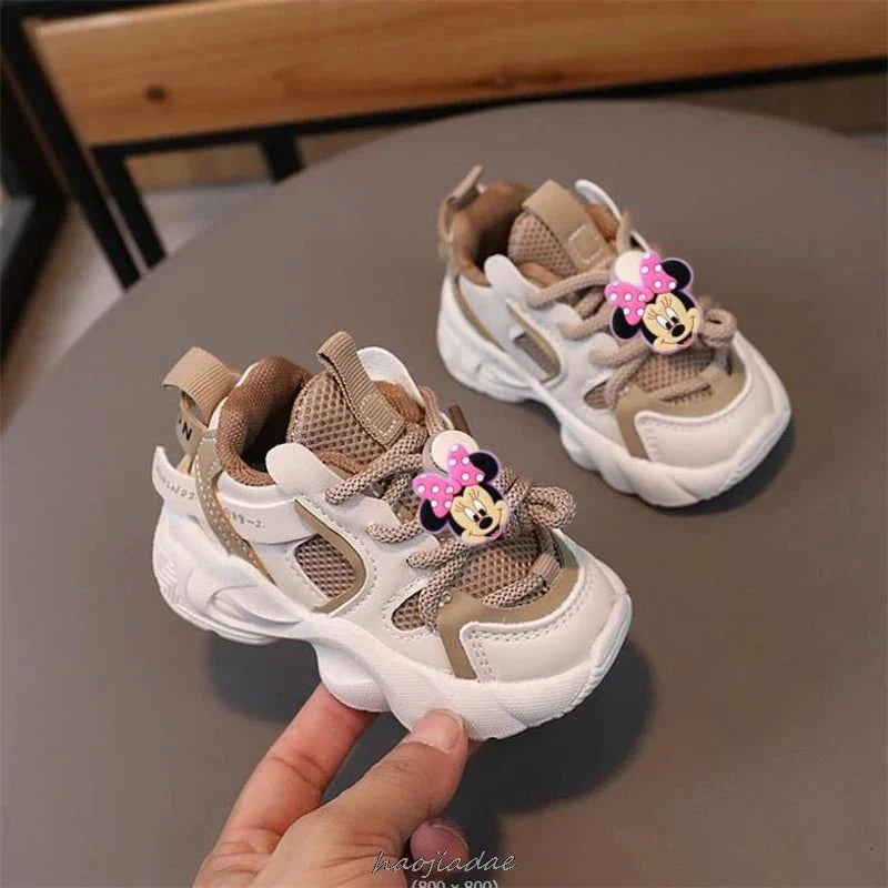 Disney Mickey & Minnie kids' breathable mesh sneakers by SHOWLU FASHION STORE, non-slip sport shoes for toddlers and little kids.