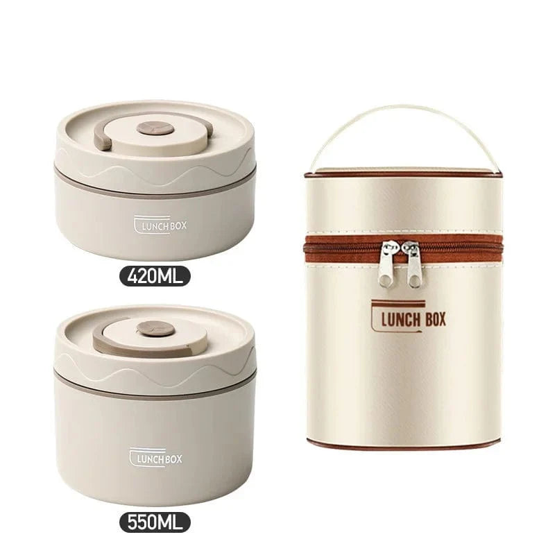 Stainless steel Bento Box with insulated leakproof lunch bag, portable microwave-safe food container, and thermal lunch set.