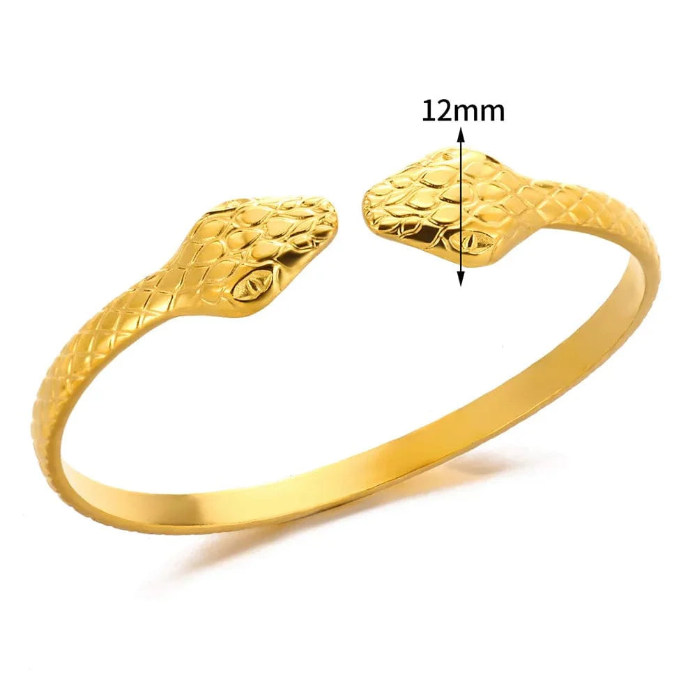 Minimalist stainless steel cuff bracelet in vintage gold, featuring textured design, perfect for women's daily wear jewelry.