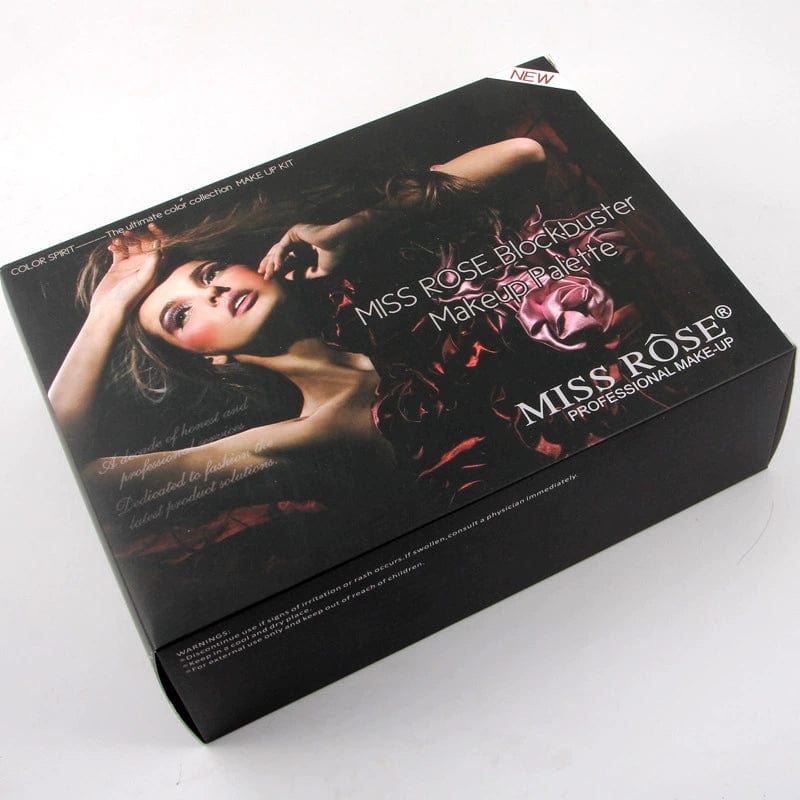 Miss Rose Piano Box matte eye shadow and blush makeup palette with multiple shades and compact design.