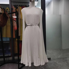 Miyake Fold 2024 Autumn New Fashion Dress Temperament Elegant Solid Color Explosion Loose Dresses Women's Clothing - SHOWLU FASHION STORE
