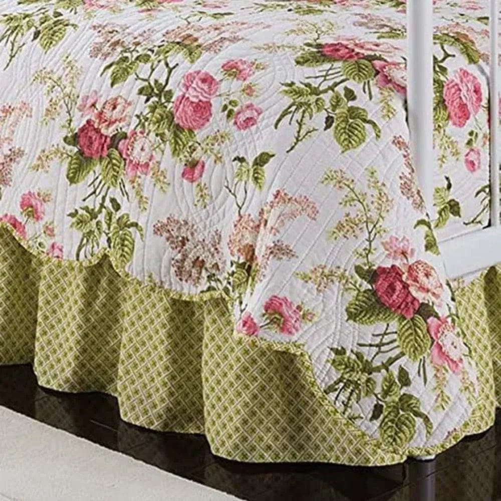 Modern Farmhouse Floral 4 - Piece Reversible Quilt Bedspread Set Comforter Sets King Bed Linen Set Bedding Home Freight free - SHOWLU FASHION STORE