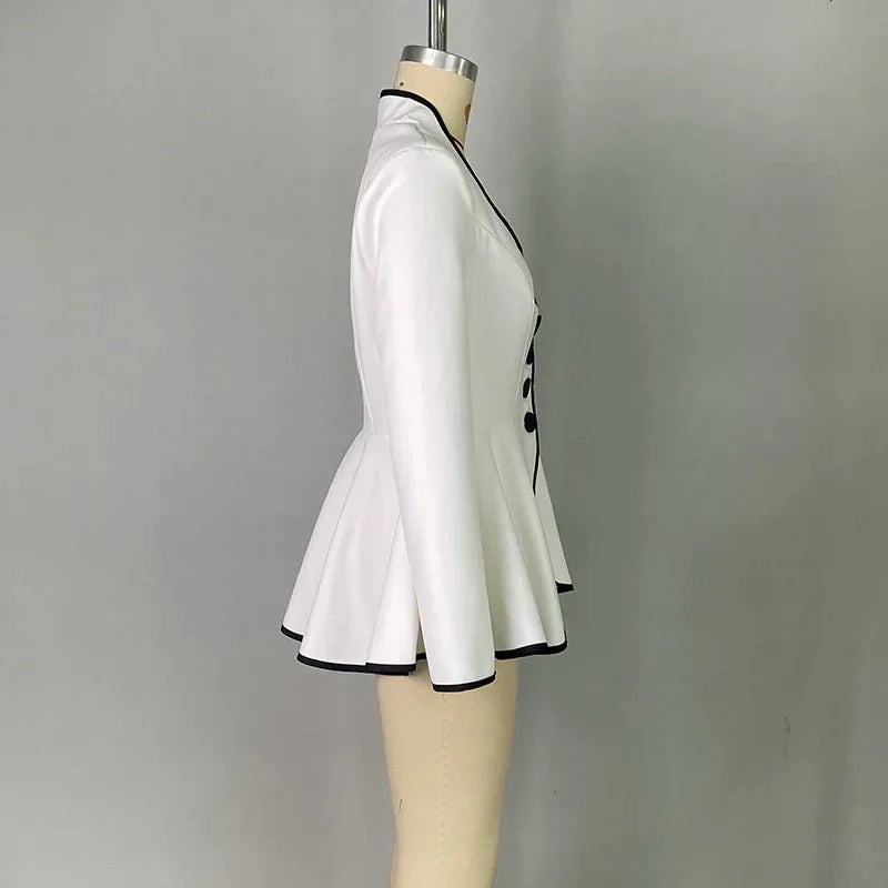 Modigirl women's deep V-neck slim jacket with long sleeves, buttoned elegant outerwear for women, spring fashion, SHOWLU FASHION STORE