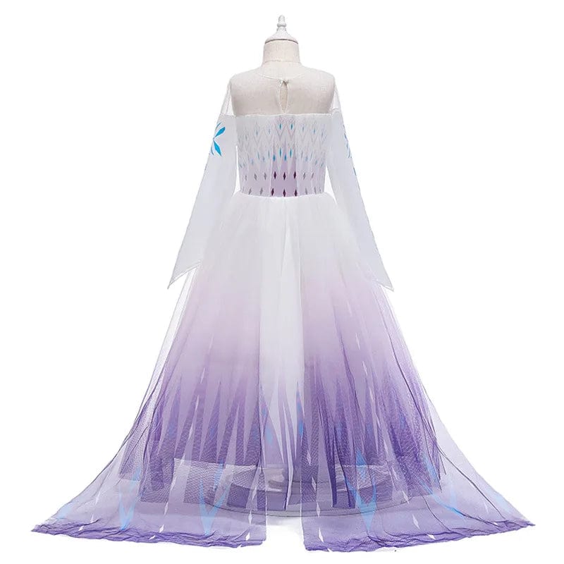 Elsa and Anna girls' party dress with removable cloak, featuring movie character graphics, in sizes 4-15 years by Showlu Fashion Store.