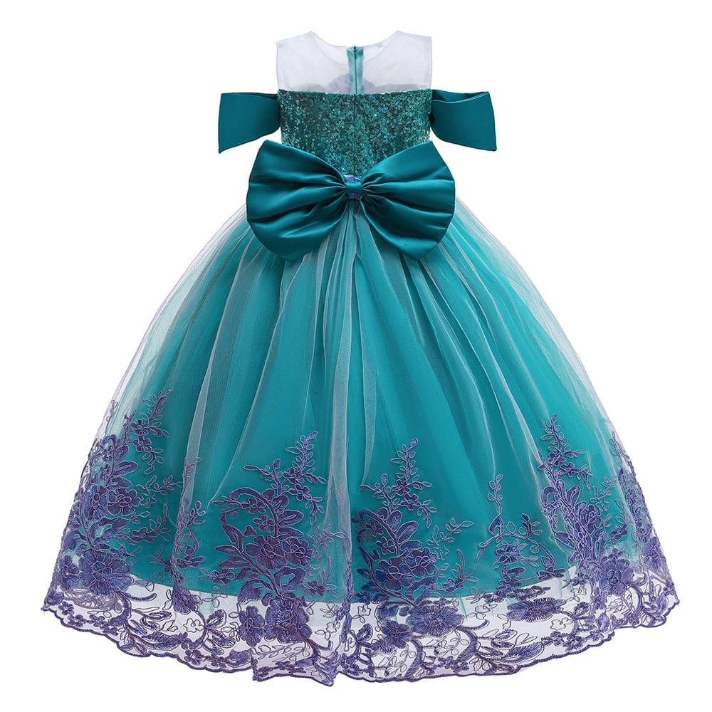 Mermaid Princess costume dress for girls by Showlu Fashion, featuring vibrant colors and ocean-inspired details for ages 2-10.