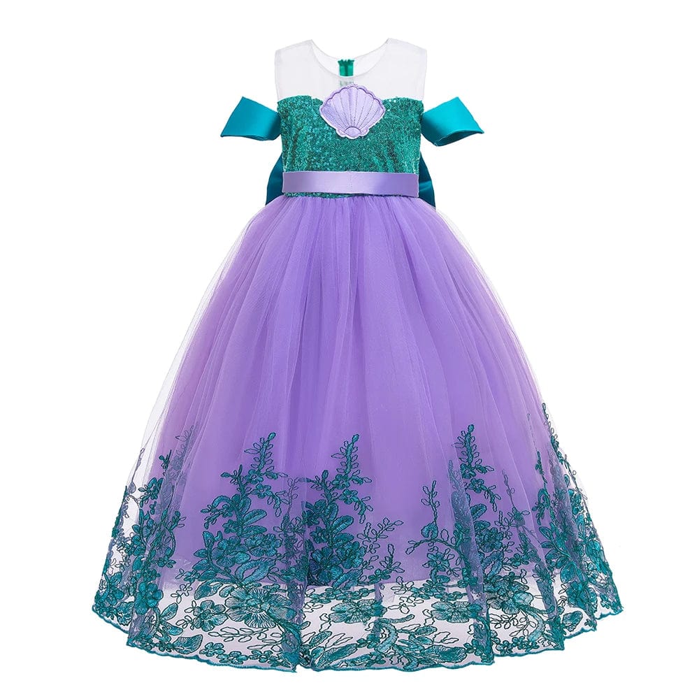 Mermaid princess costume dress for girls by Showlu Fashion, perfect for parties and cosplay, suitable for ages 2 to 10.