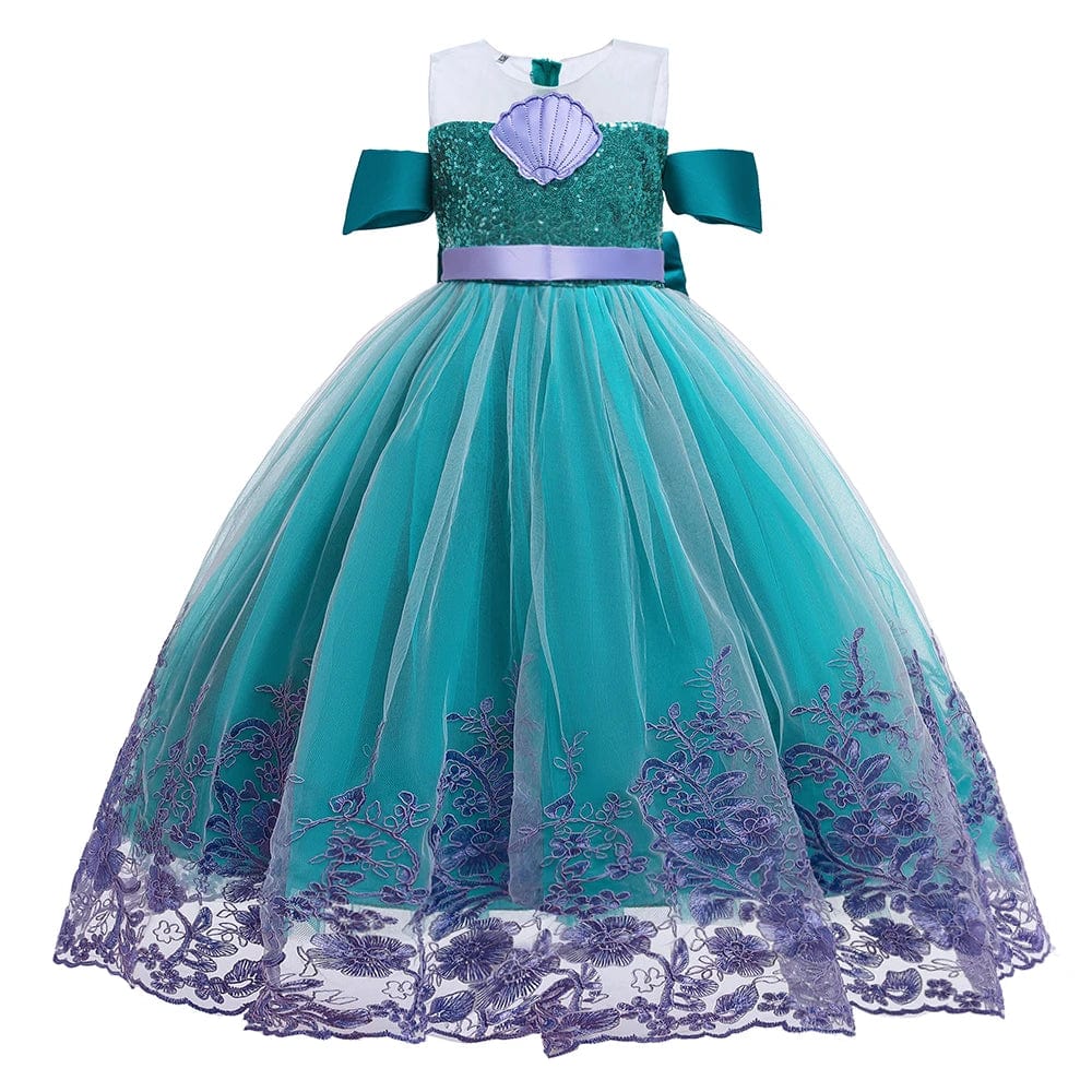 Mermaid Princess costume dress for girls by Showlu Fashion, colorful cosplay dress for ages 2 to 10, perfect for parties and pretend play.