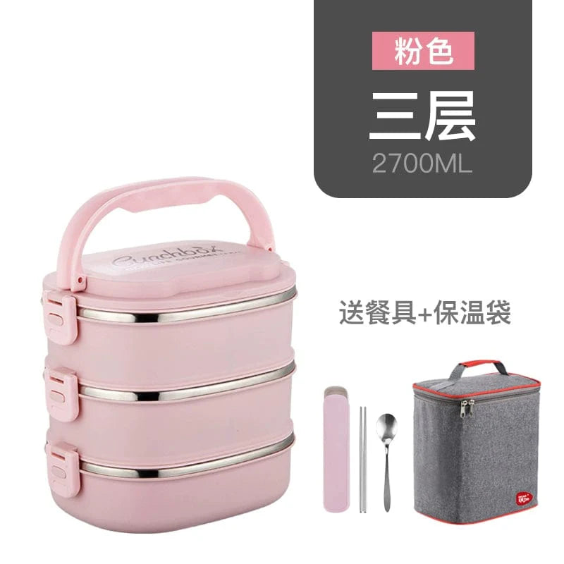 Showlu Multi-Layer Stainless Steel Insulated Lunch Box with double-deck design for keeping food fresh and organized.